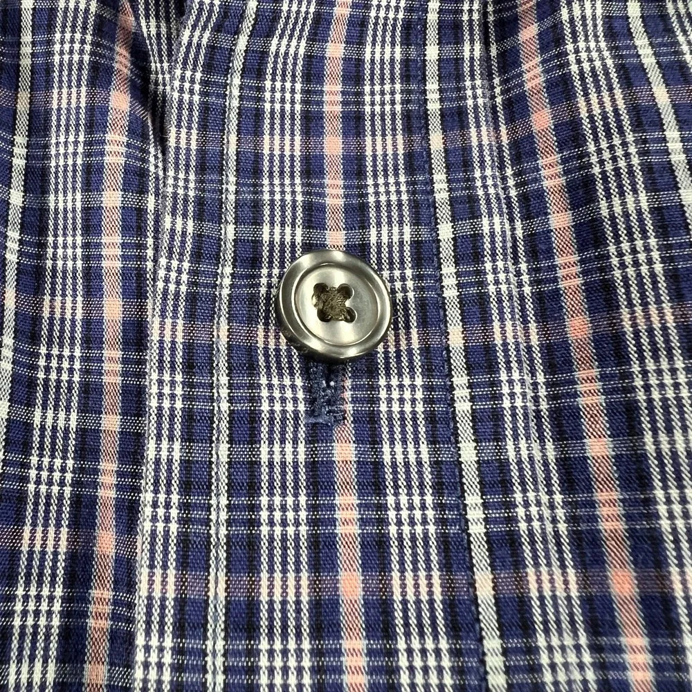 Banana Republic Shirt Mens Medium Blue Plaid Long Sleeve Button Up Classic Fit